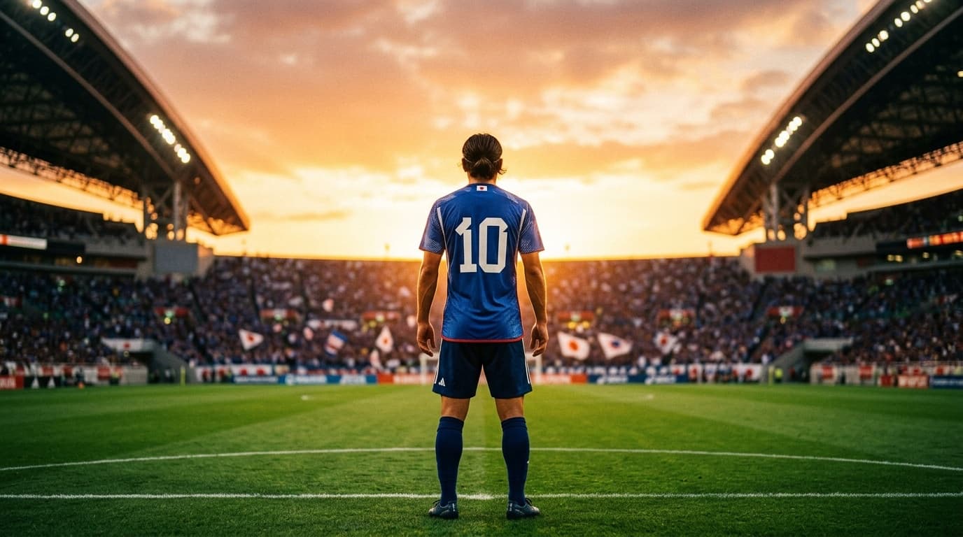 サッカー名言 ピッチに立つ選手の後ろ姿