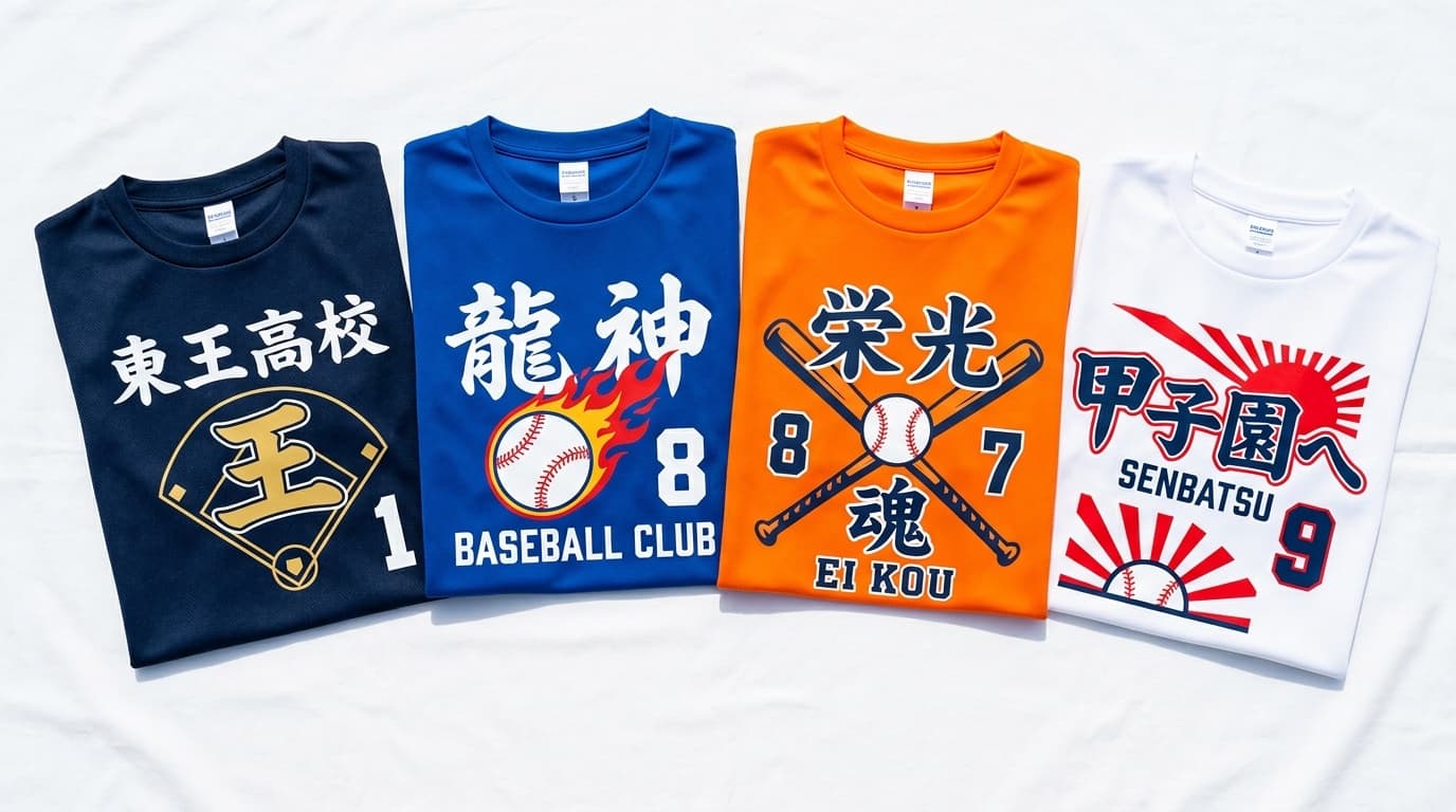 野球 オリジナルTシャツ チーム名・背番号入り制作イメージ
