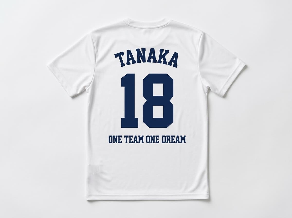 野球 オリジナルTシャツ制作イメージ 背面ネーム＋背番号
