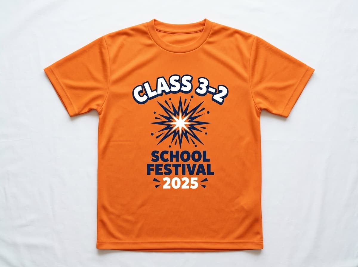 文化祭 クラスTシャツ制作イメージ クラス名プリント