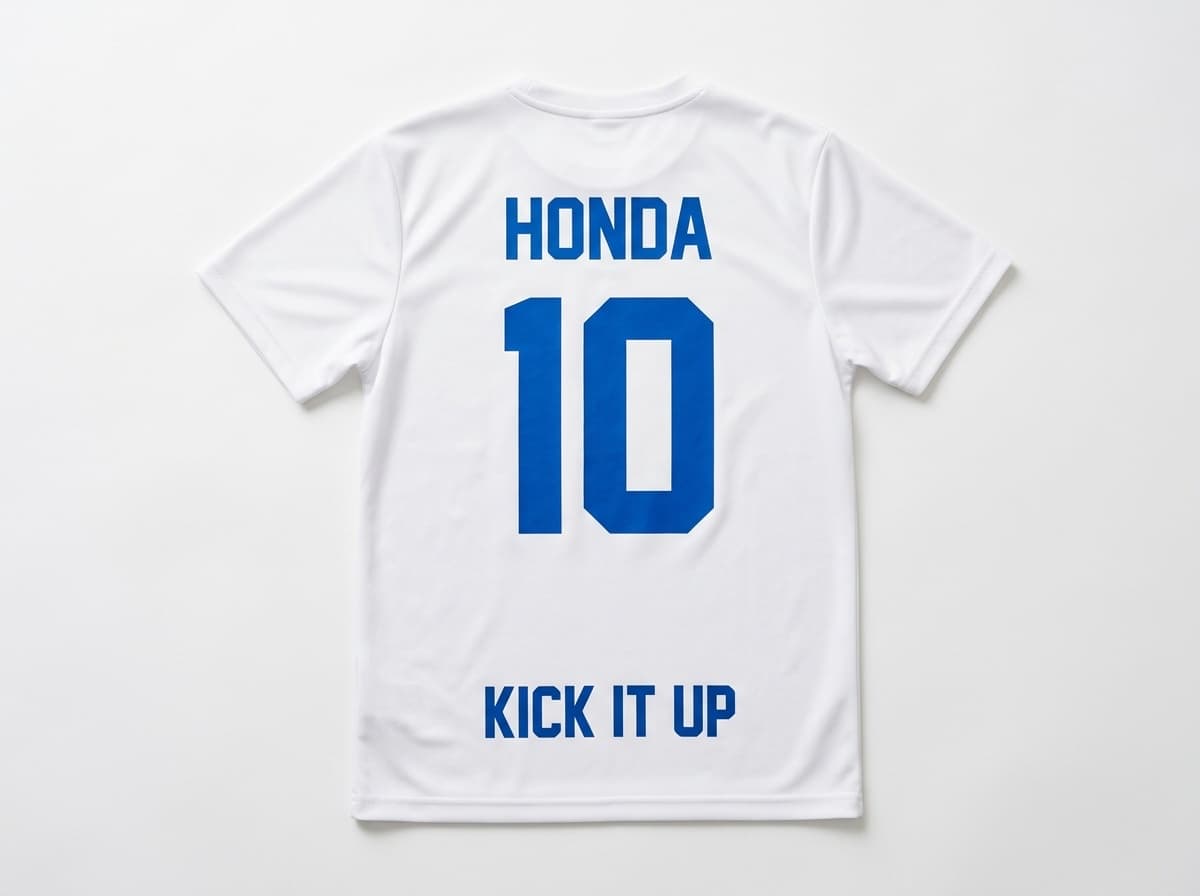 サッカー オリジナルTシャツ制作イメージ 背面ネーム＋背番号