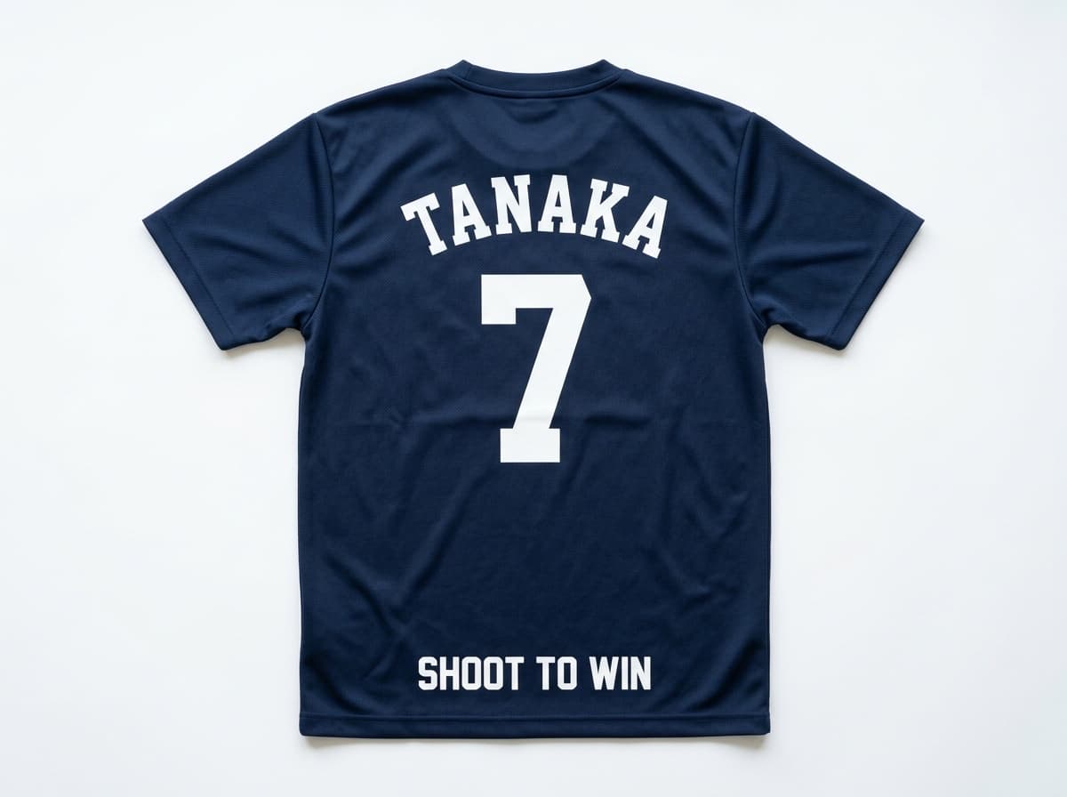 ハンドボール オリジナルTシャツ制作イメージ 背面ネーム＋背番号