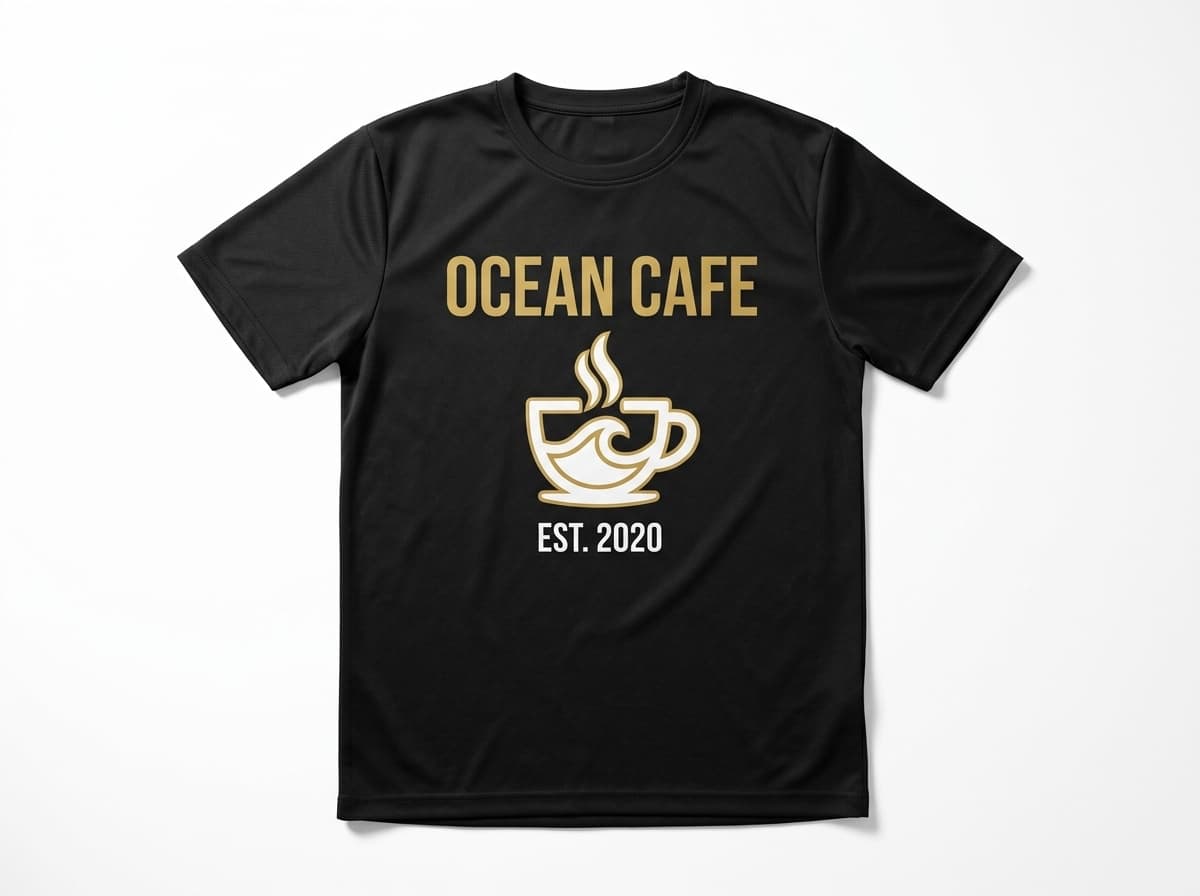飲食店 オリジナルTシャツ制作イメージ 店名ロゴ入り