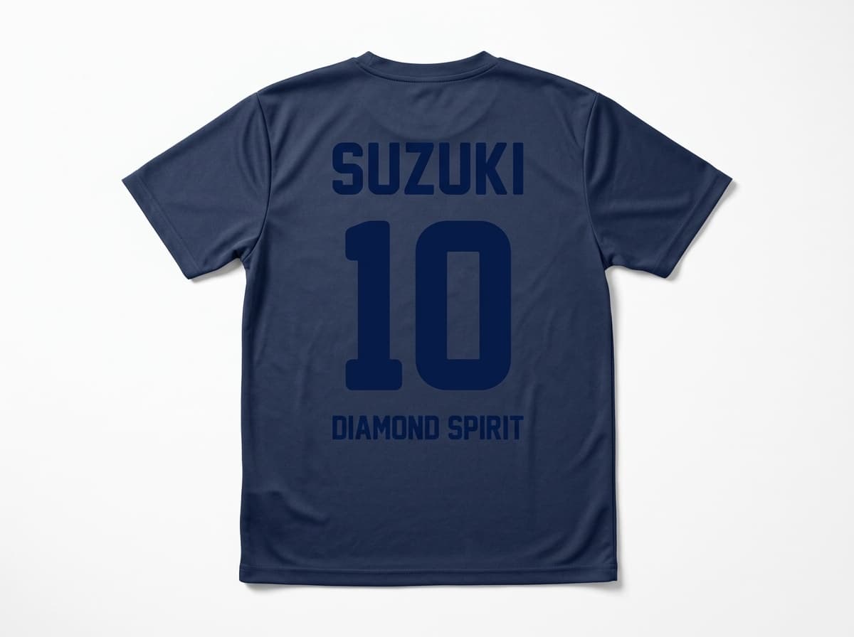 ソフトボール オリジナルTシャツ制作イメージ 背面ネーム＋背番号