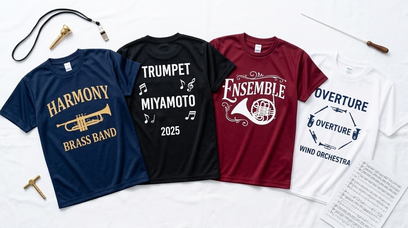 吹奏楽 オリジナルTシャツ 部活Tシャツ制作イメージ