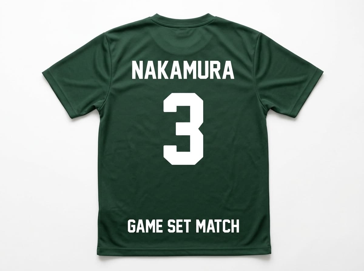 テニス オリジナルTシャツ制作イメージ 背面ネーム＋背番号