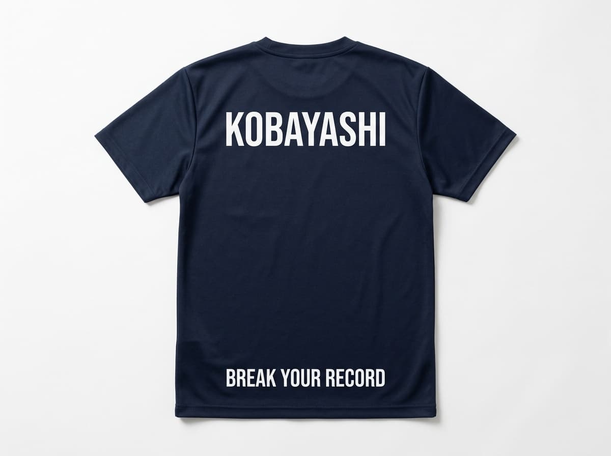 陸上 オリジナルTシャツ制作イメージ 背面ネーム＋スローガン