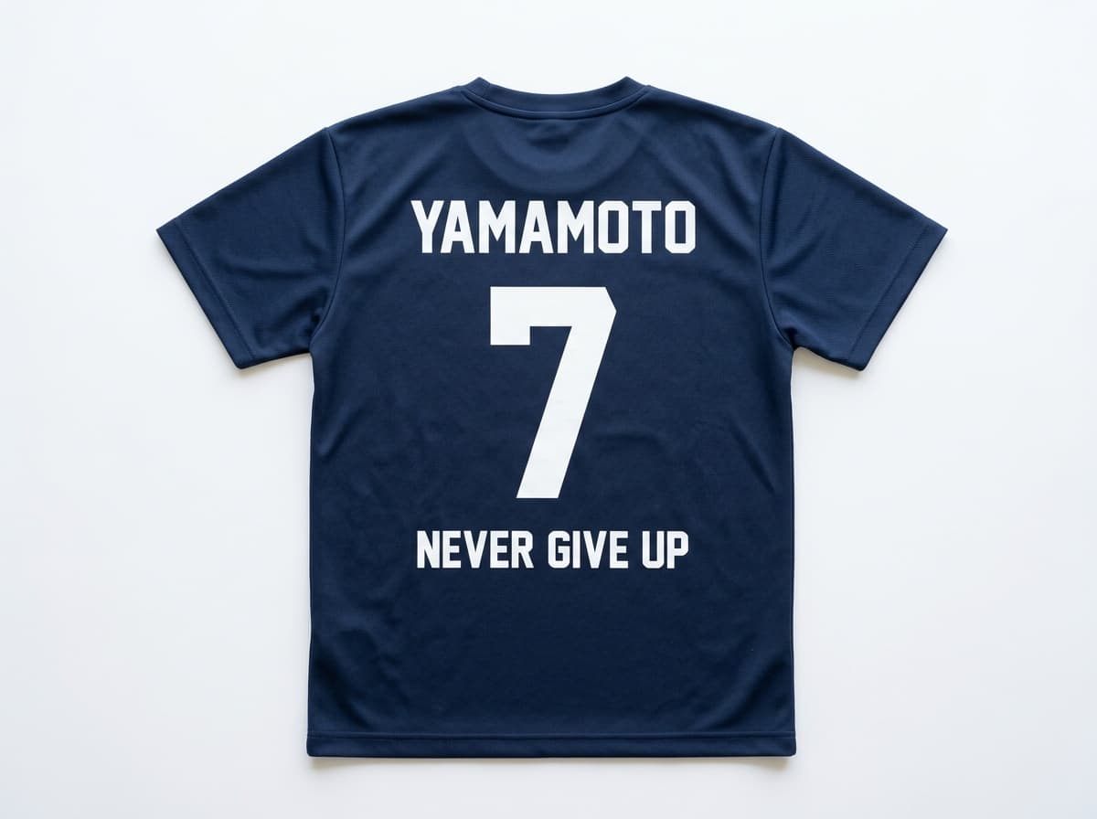 バレーボール オリジナルTシャツ制作イメージ 背面ネーム＋背番号