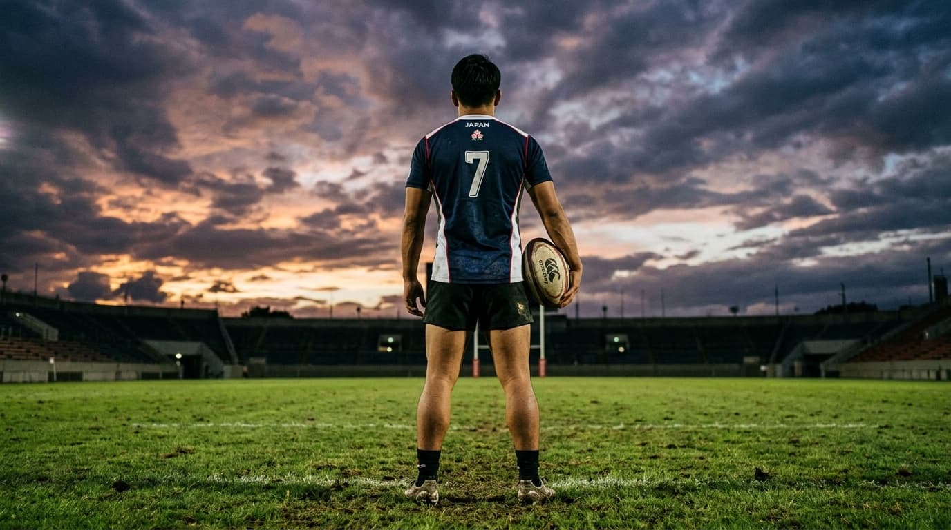 ラグビー名言 グラウンドに立つ選手の後ろ姿